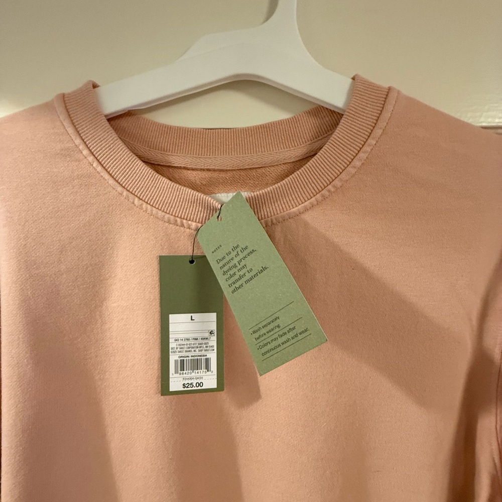 Goodfellow Pink Crewneck Sweatshirt Lg NWT - Picture 2 of 5